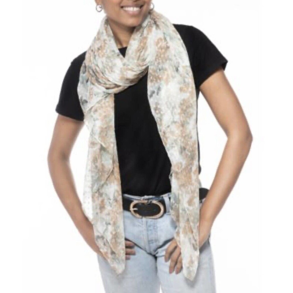 Giani Bernini Watercolor Floral Wrap Ivory New